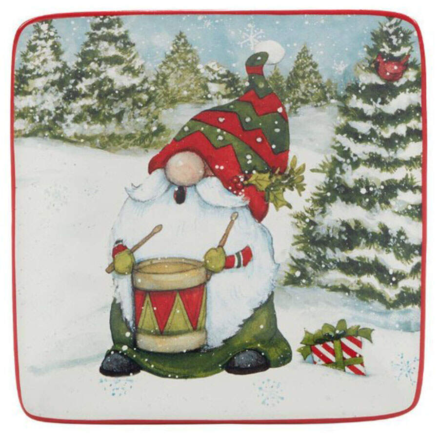 Christmas Gnomes Canape Plate by Certified International-1