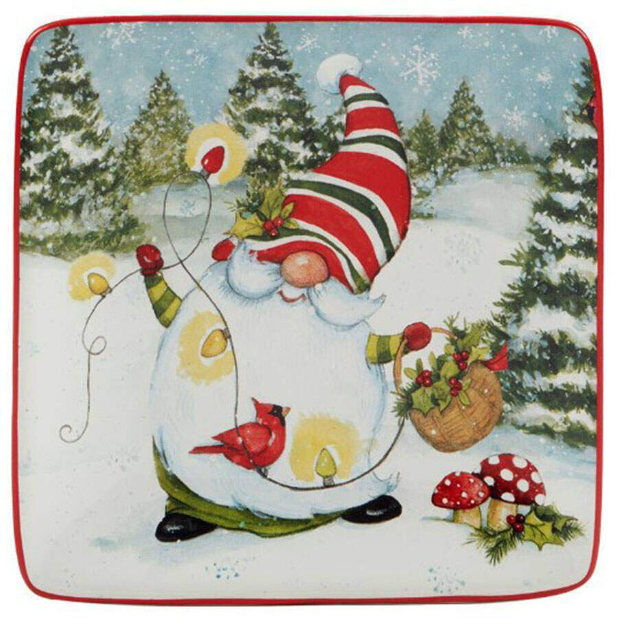 Christmas Gnomes Canape Plate by Certified International-1