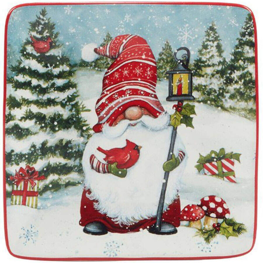 Christmas Gnomes Canape Plate by Certified International-1