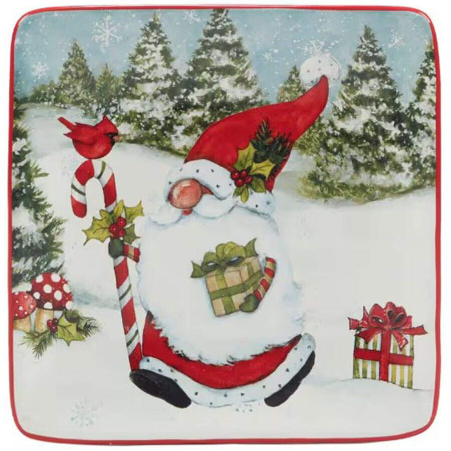 Christmas Gnomes Canape Plate by Certified International-1