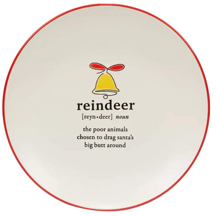 Christmas Fun Red Dessert/Pie Plate by Certified International-1