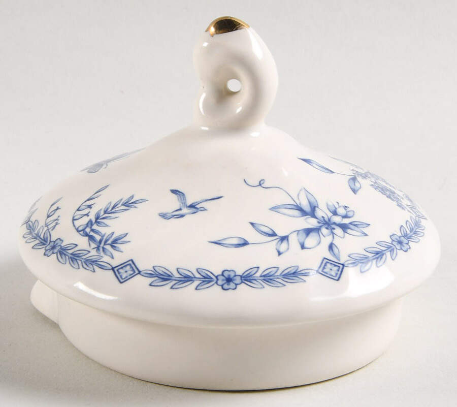 Toile Blue (Scalloped, Gold Trim) Lid for Teapot by Churchill-1