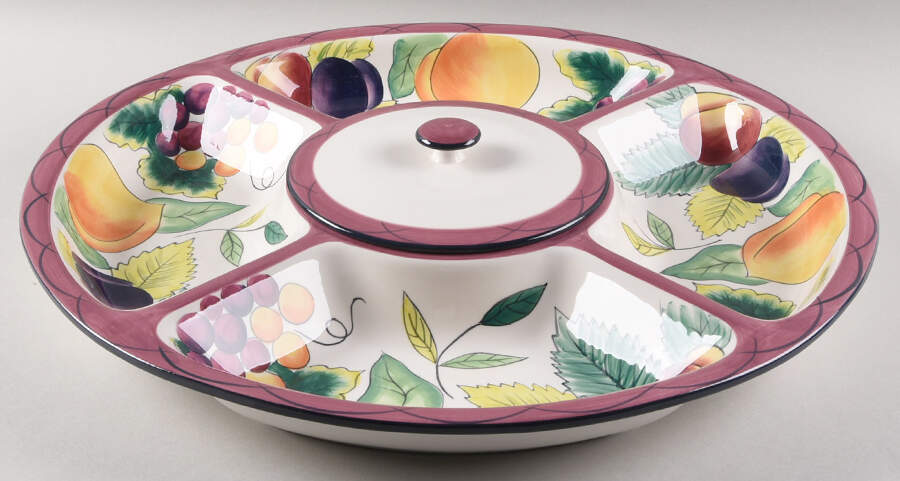 Ambrosia Chip & Dip with Lid by Clay Art-1