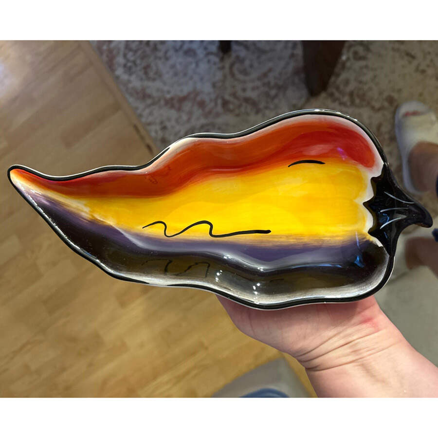 Red Hot Chili Dip Bowl for Chip & Dip Set by Clay Art-1