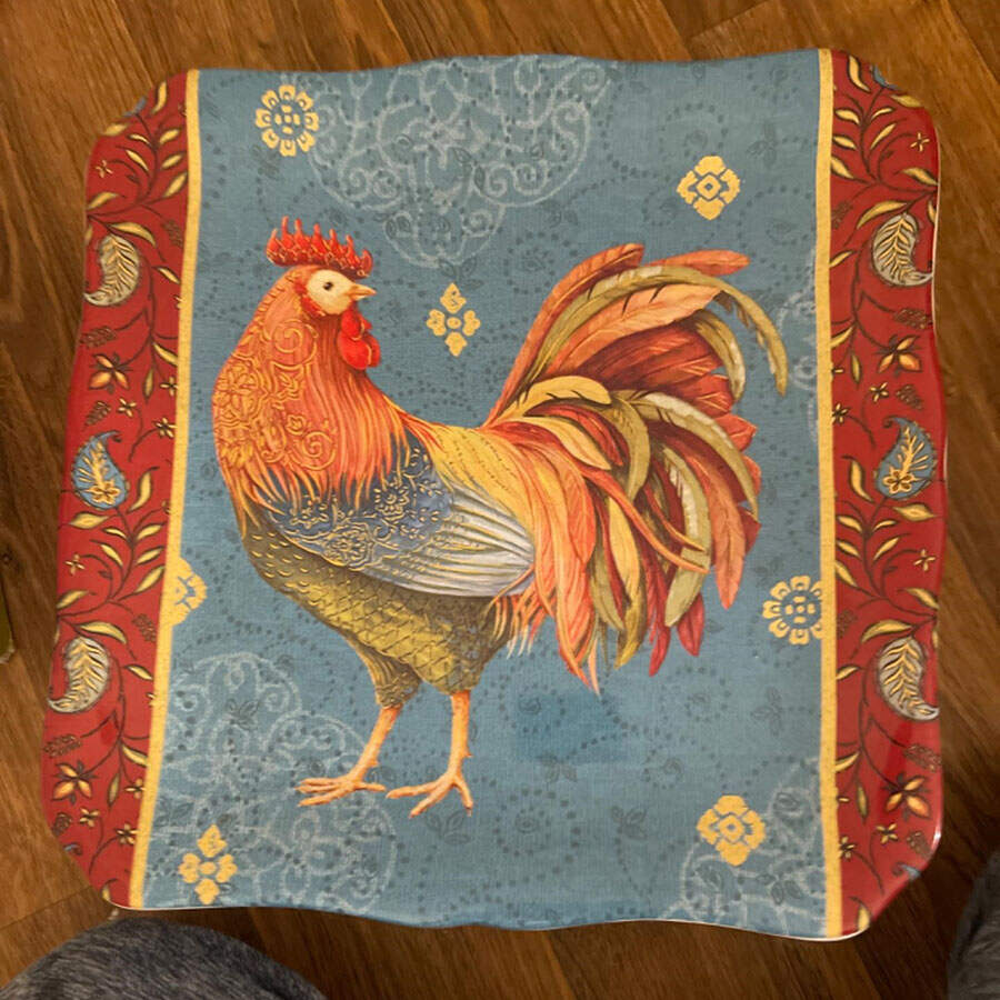 Spice Rooster 12" Square Serving Platter by Certified International-1