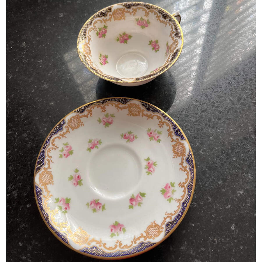 3485 Flat Cup & Saucer Set by Crown Staffordshire-1