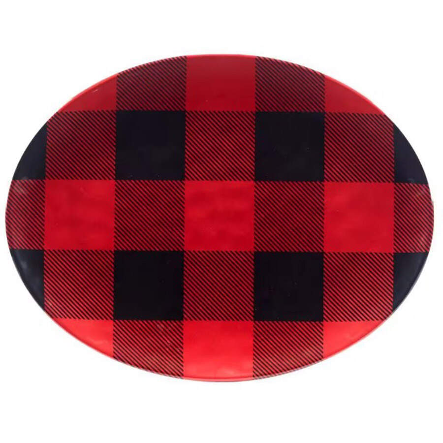 Red Buffalo Plaid (Melamine) 18" Oval Serving Platter by Certified International-1