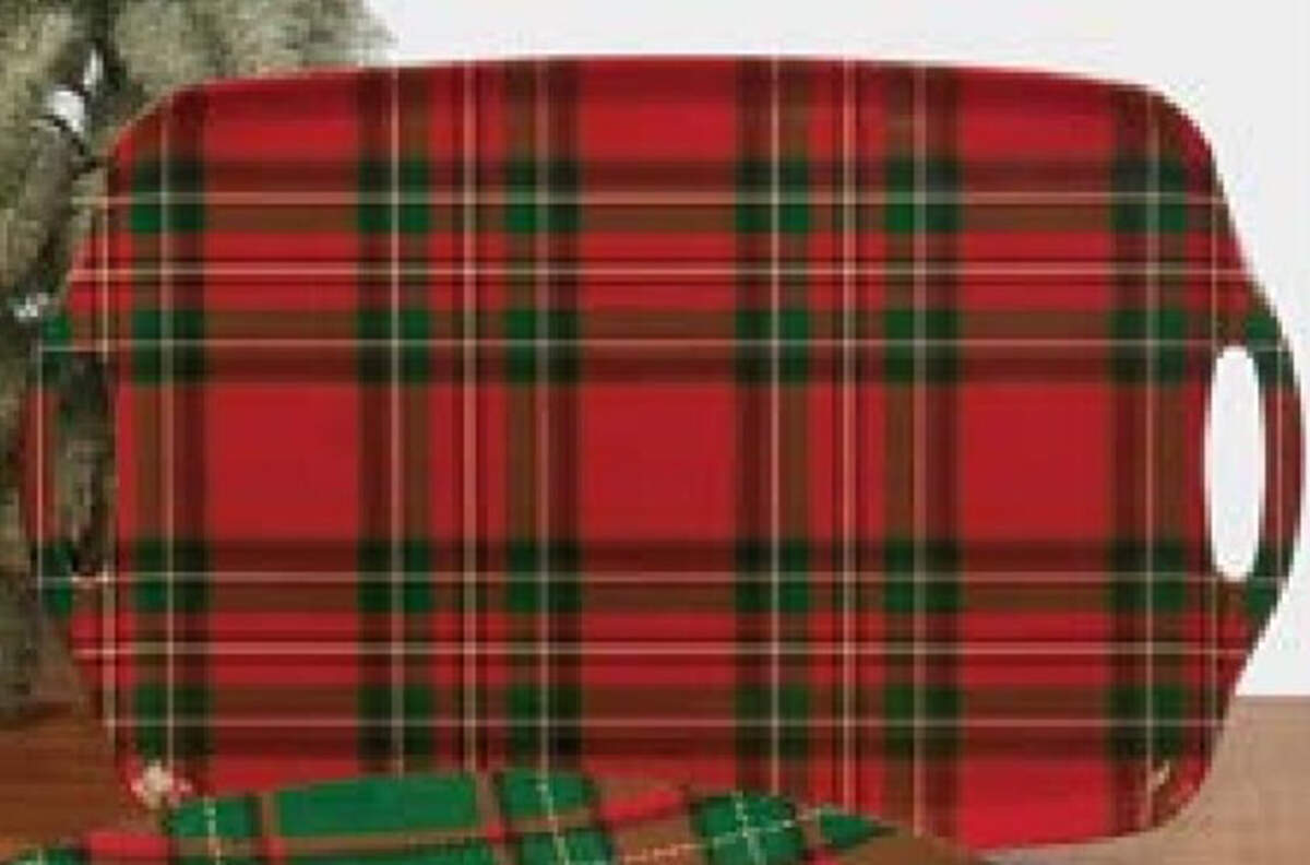Christmas Plaid (Melamine) 19" Handled Tray by Certified International-1
