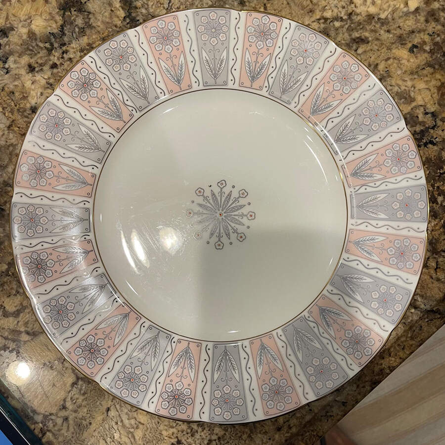 Twin Time Pink Dinner Plate by Coalport-1