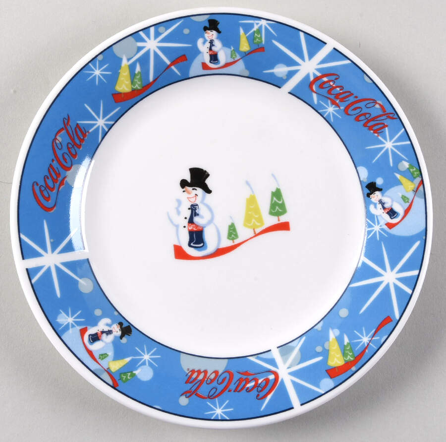 Laughing Snowman Salad/Dessert Plate by Coca-Cola-1