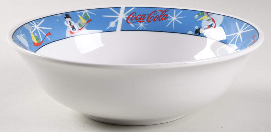 Laughing Snowman 8" Round Vegetable Bowl by Coca-Cola-1
