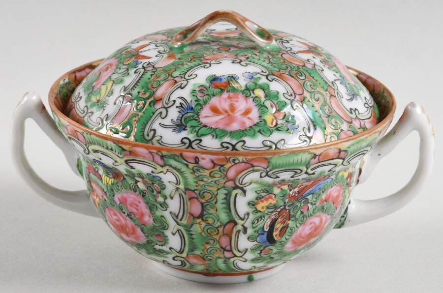 Rose Medallion (No People) Mini Sugar Bowl & Lid by China (Made in China)-1
