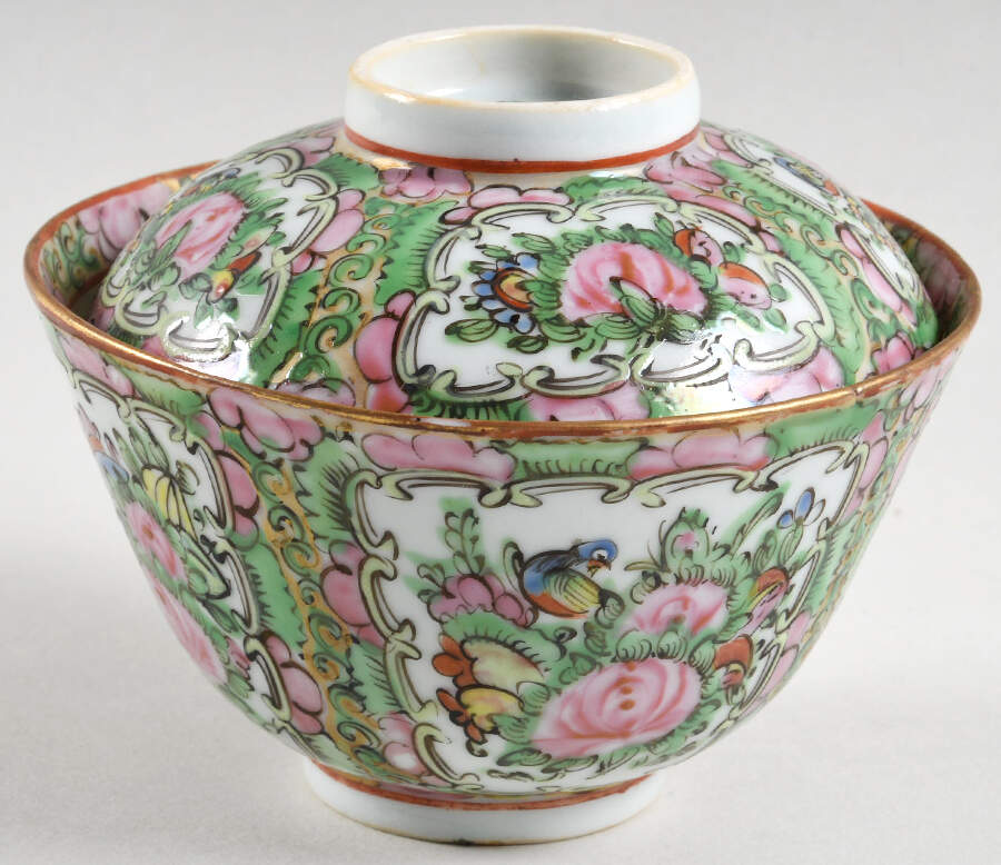 Rose Medallion (No People) Rice Bowl & Lid by China (Made in China)-1