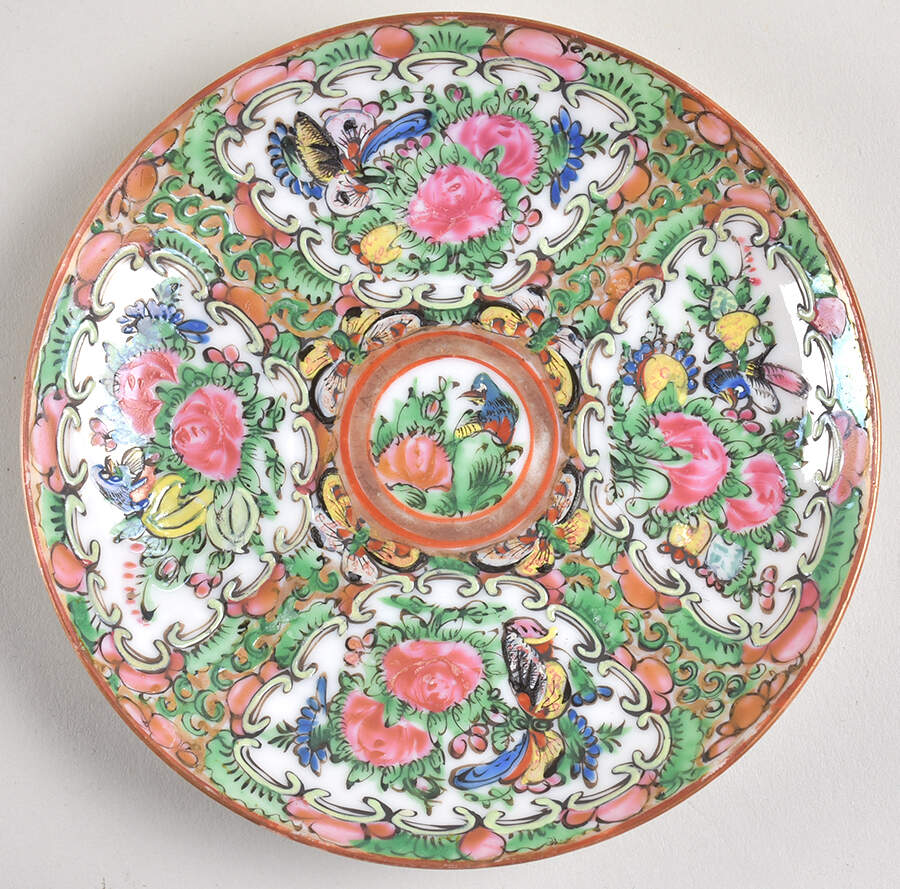 Rose Medallion (No People) Saucer for Flat Cup by China (Made in China)-1