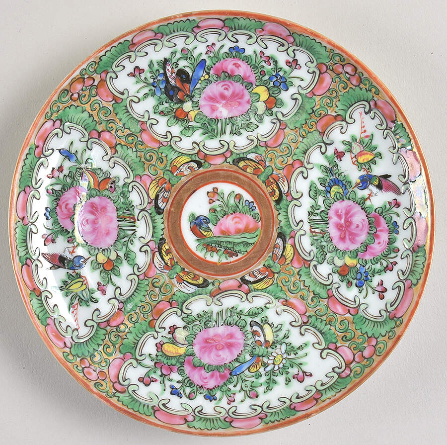 Rose Medallion (No People) Saucer for Oversized Cup by China (Made in China)-1