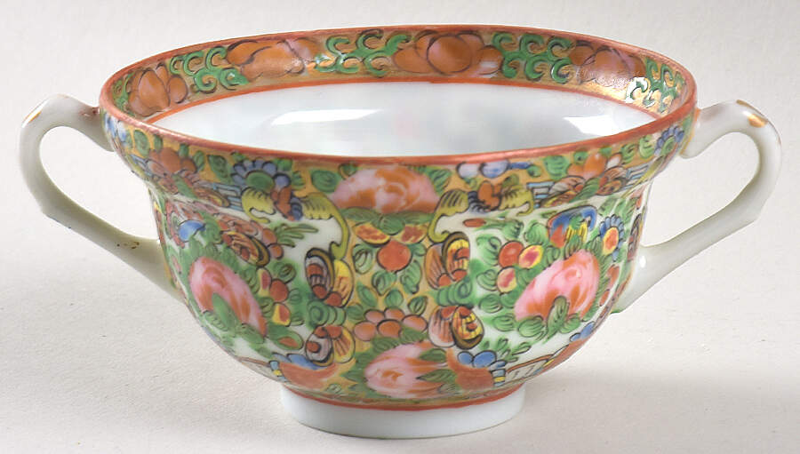 Rose Medallion (No People) Footed Bouillon Cup by China (Made in China)-1