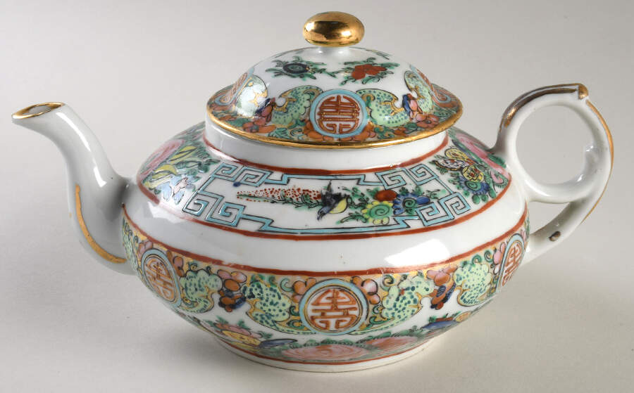 Rose Medallion (No People) Teapot & Lid by China (Made in China)-1