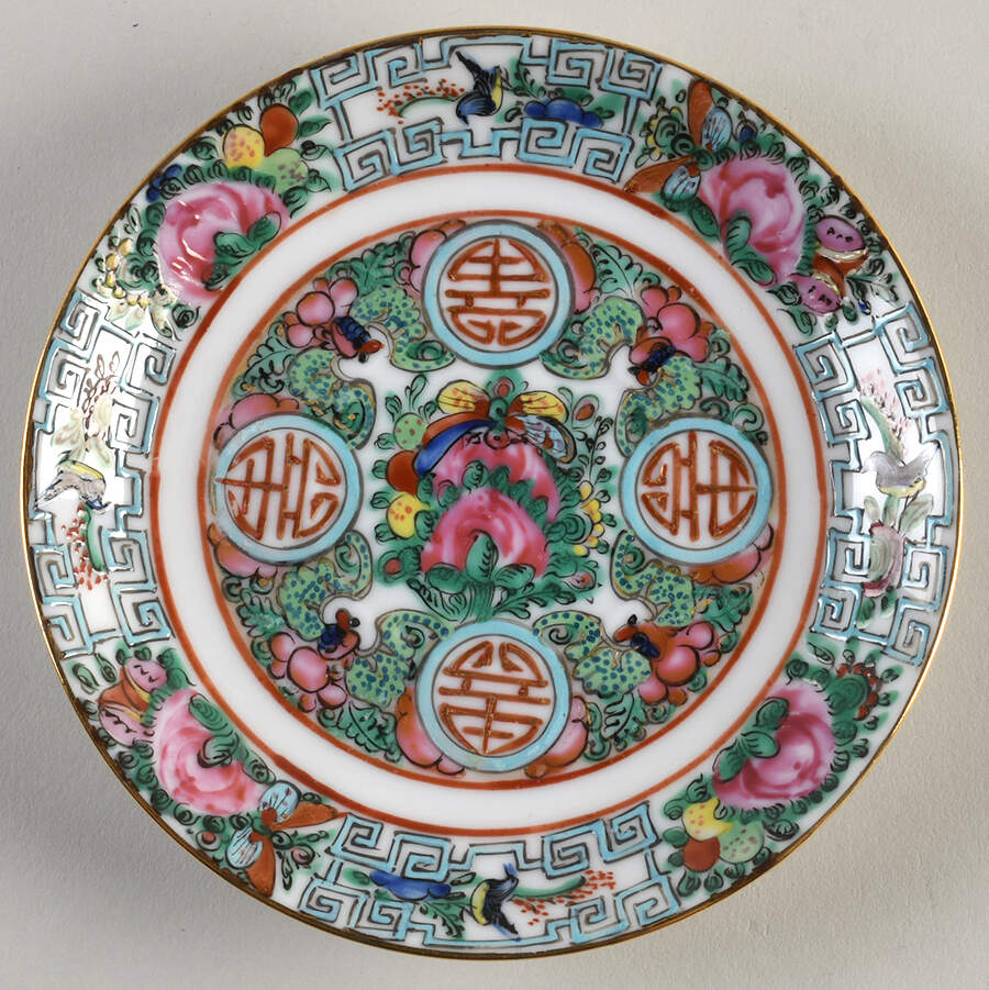 Rose Medallion (No People) Saucer for Flat Cup by China (Made in China)-1