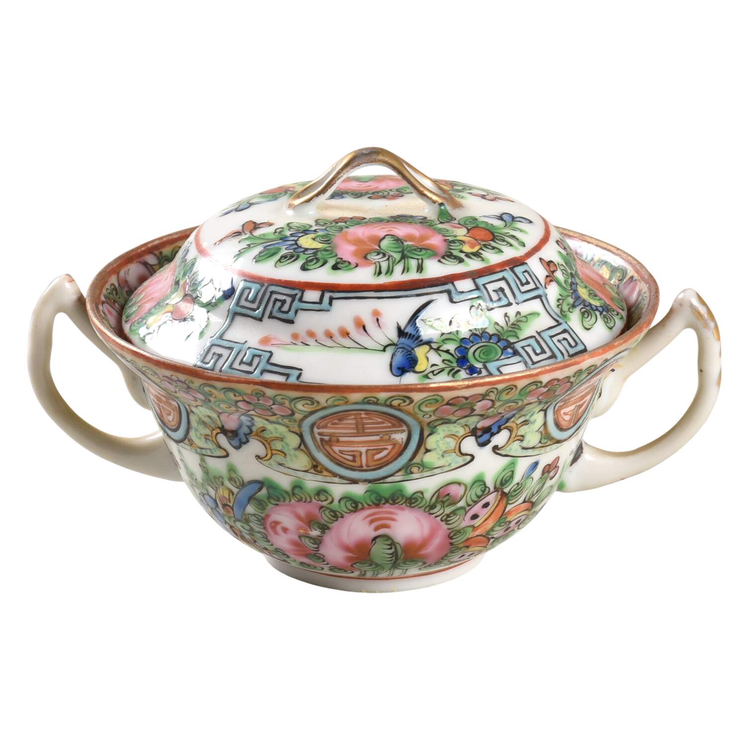 Rose Medallion (No People) Mini Sugar Bowl & Lid by China (Made in China)-1