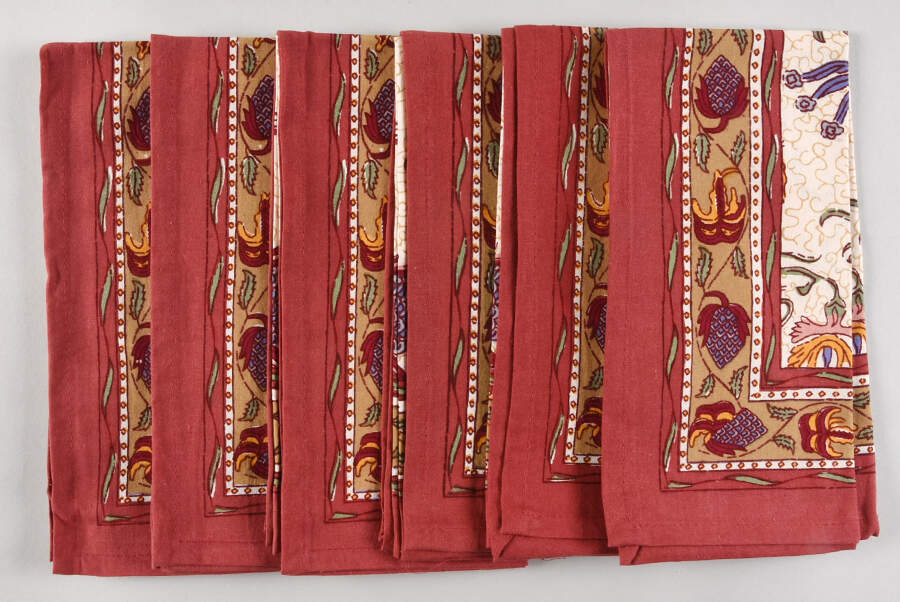 Table Linens & Accessories (6 Pack) 19" x 19" Fleurs des Indes Cloth Napkin by Couleur Nature-1