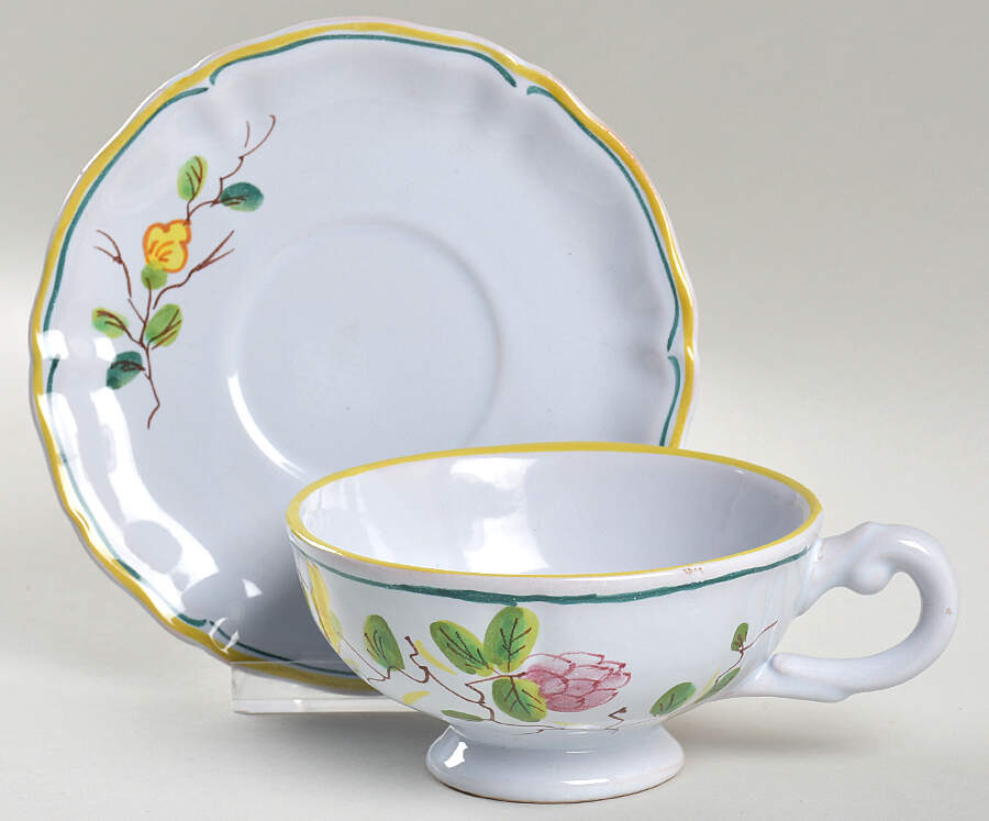 CAG20 Footed Cup & Saucer Set by Cantagalli-1