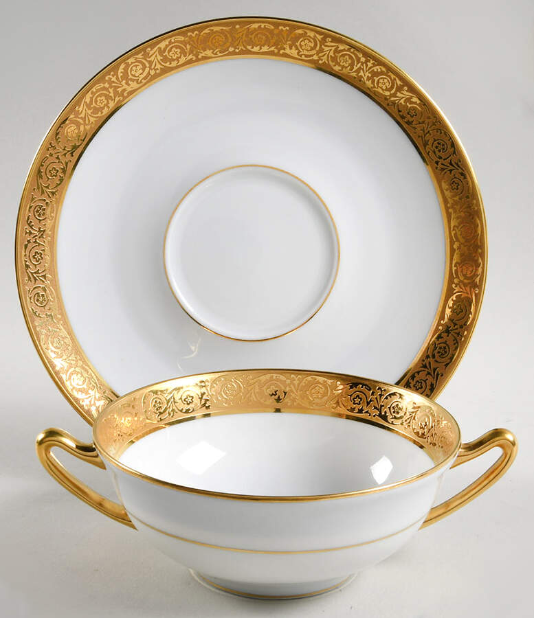 Prince Murat Flat Cream Soup Bowl & Saucer Set by Charles Field Haviland-1