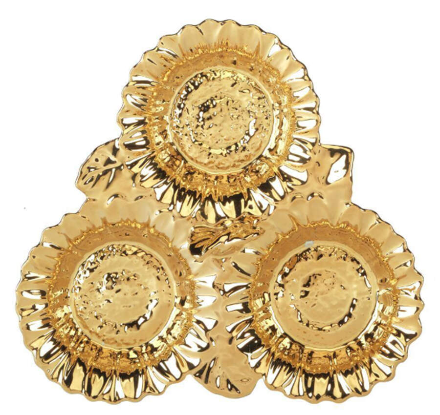 Gold Coast Sunflower 3 Section Server by Certified International-1