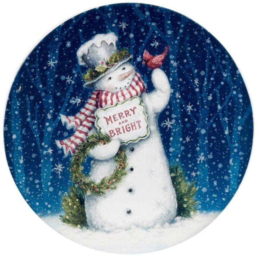 Snowman Greetings Dinner Plate by Certified International-1