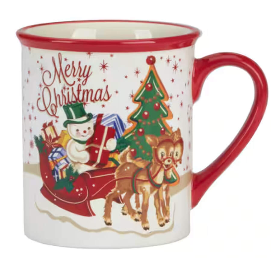 Santa's Retro Christmas (Melamine) Mug by Certified International-1