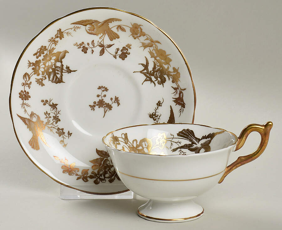 10129 Footed Cup & Saucer Set by Coalport-1
