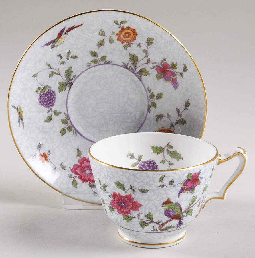 A8393 Footed Cup & Saucer Set by Crown Staffordshire-1