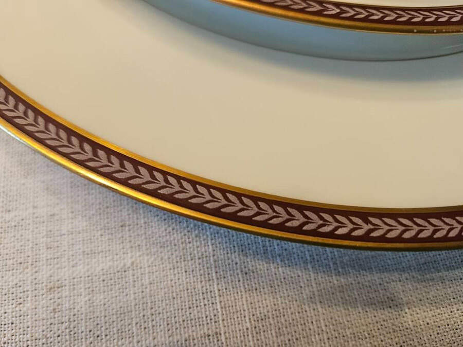 Laurier Burgundy Dinner Plate by Ceralene-1