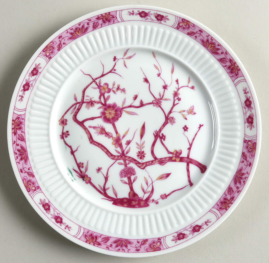 Fleur de Jade Pink Salad Plate by Ceralene-1