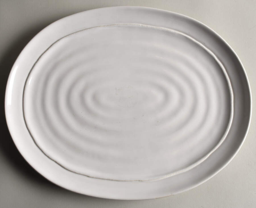 Firenze-White 13" Oval Serving Platter by Ceramiche Noi-1