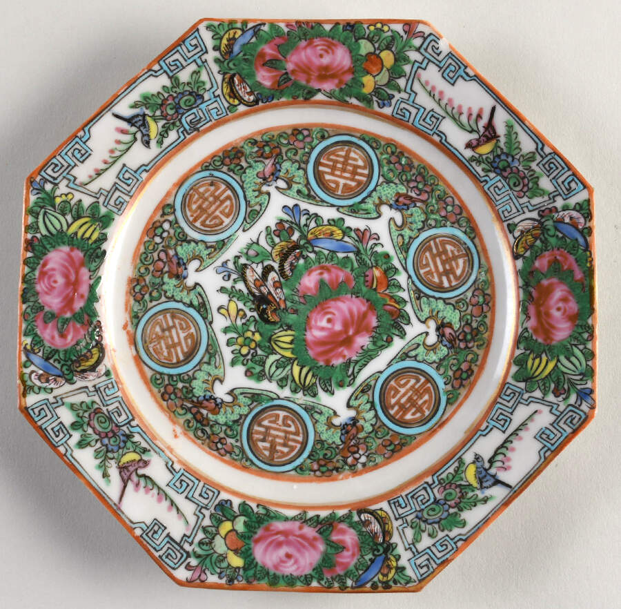 Rose Medallion  (No People) Octagonal Salad Plate by China (Made in China)-1