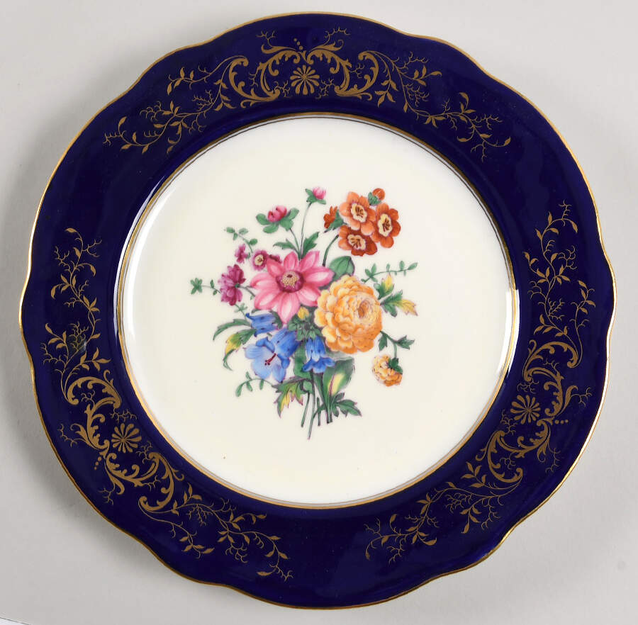 Endslock Blue Dinner Plate by Coalport-1