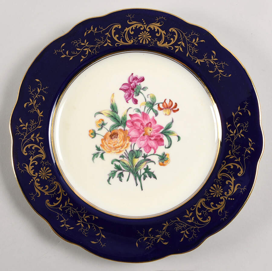 Endslock Blue Dinner Plate by Coalport-1