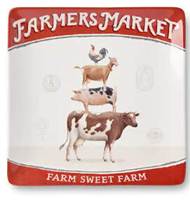 Vintage Farm 12" Square Serving Platter by Certified International-1
