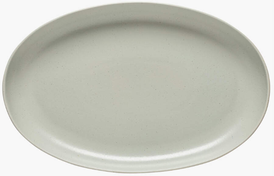 Pacifica Oyster Gray 16" Oval Serving Platter by Casafina-1