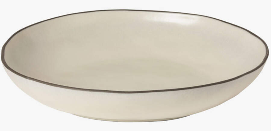 Stacked Organic-Salt (White) 14" Pasta Serving Bowl by Costa Nova China-1
