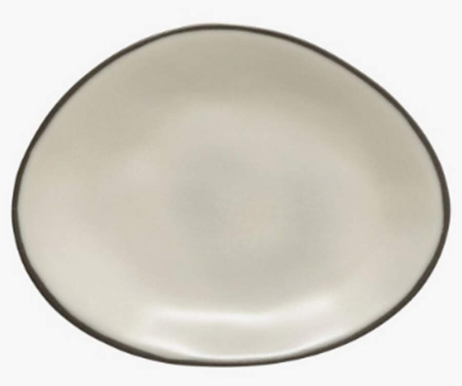 Stacked Organic-Salt (White) 8" Oval Plate by Costa Nova China-1