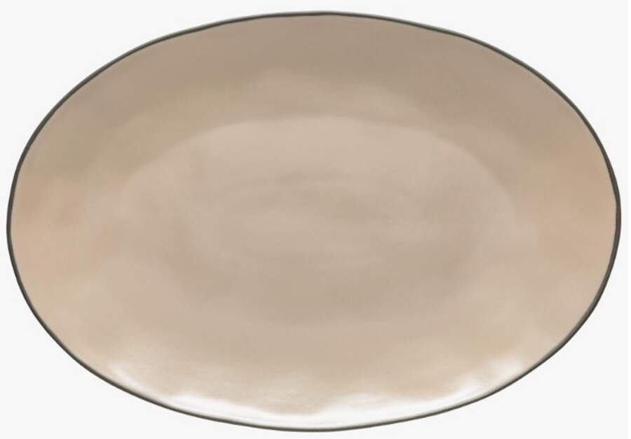Stacked Organic-Cremini (Tan) 17" Oval Serving Platter by Costa Nova China-1