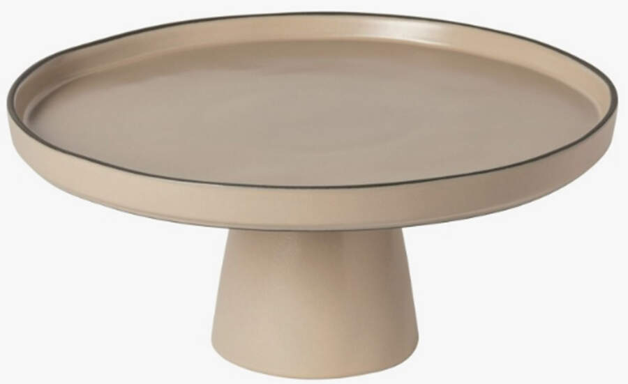 Stacked Organic-Cremini (Tan) 10" Diameter Pedestal Cake Stand by Costa Nova China-1