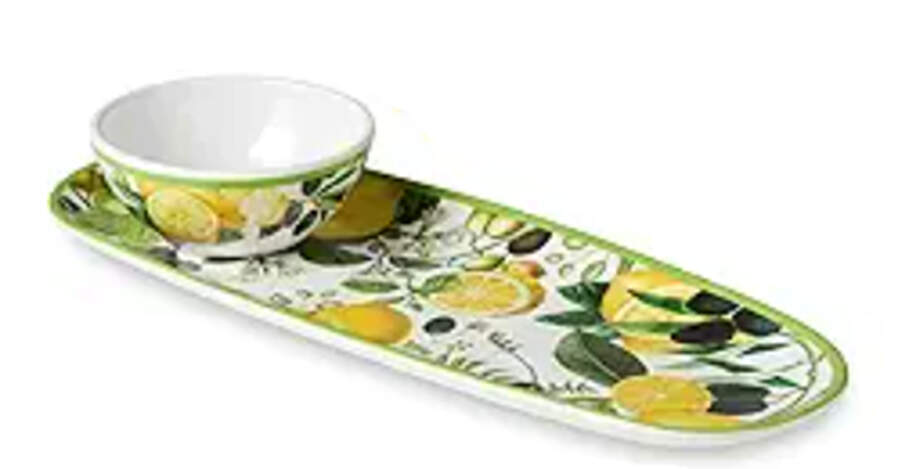 Limone (Melamine) Melamine Dip Bowl & Tray Set by Certified International-1