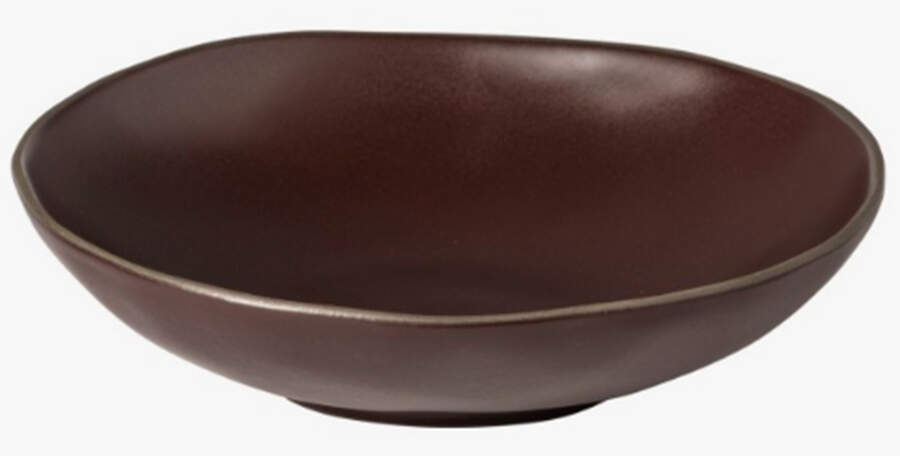 Stacked Organic-Port (Dark Brown) 9" Soup/Pasta Bowl by Costa Nova China-1