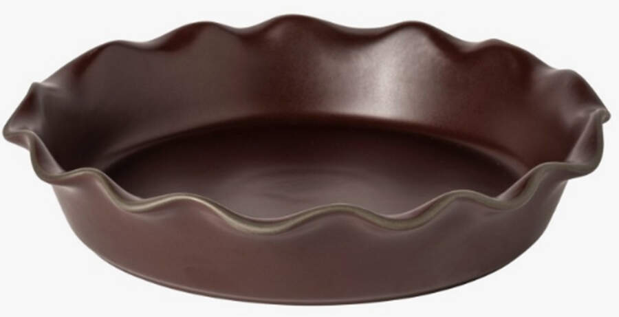 Stacked Organic-Port (Dark Brown) 10" Pie Baking Plate by Costa Nova China-1