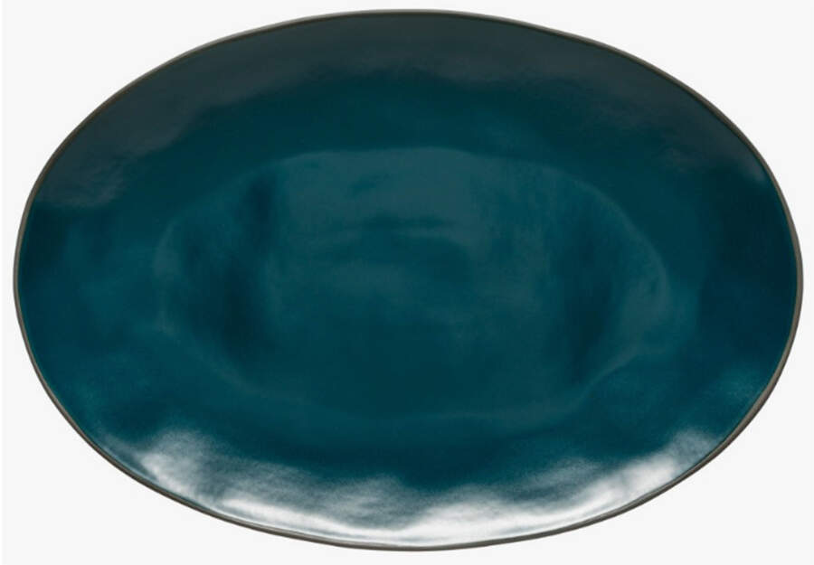 Stacked Organic-Deep Sea (Blue) 17" Oval Serving Platter by Costa Nova China-1