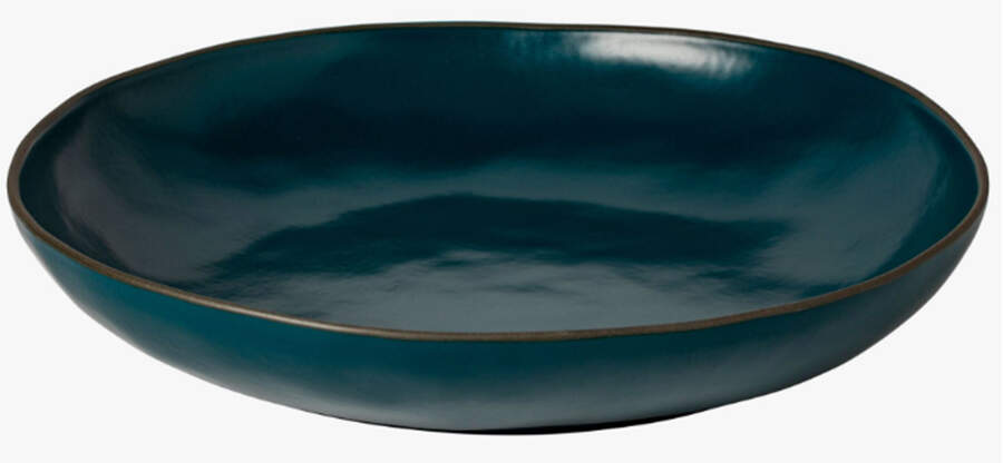 Stacked Organic-Deep Sea (Blue) 14" Pasta Serving Bowl by Costa Nova China-1