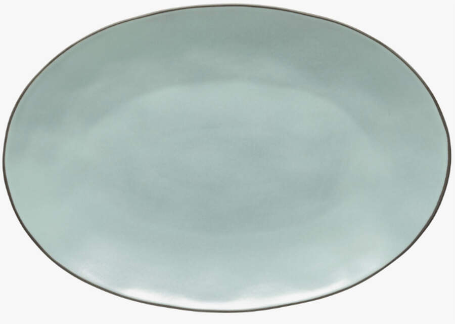 Stacked Organic-Sky (Light Blue) 17" Oval Serving Platter by Costa Nova China-1