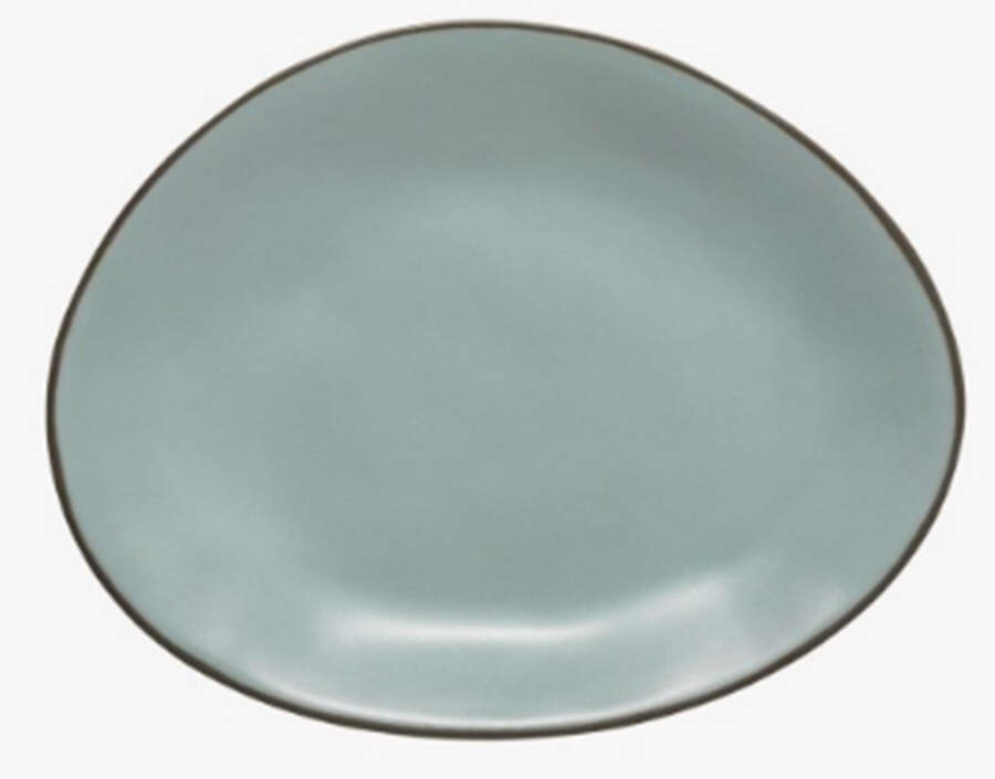 Stacked Organic-Sky (Light Blue) 8" Oval Plate by Costa Nova China-1